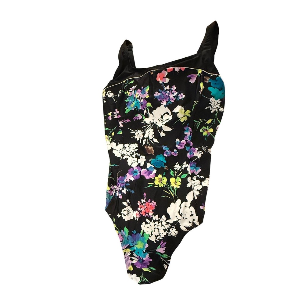It Figures! 22W Floral One‎ Piece Swimsuit Tummy Control Plus Size Women's